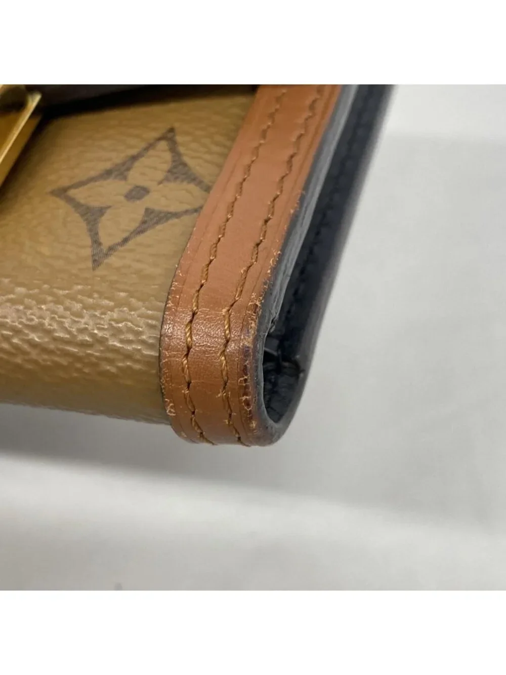 Louis Vuitton Trifold Wallet Monogram Reverse Portefeuille Dauphine Compact